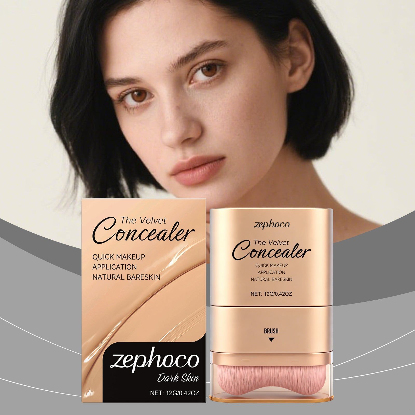 Dark Skin Concealer Foundation Stick, Moisturizing, Natural Face Makeup, All Skin Types ,12g
