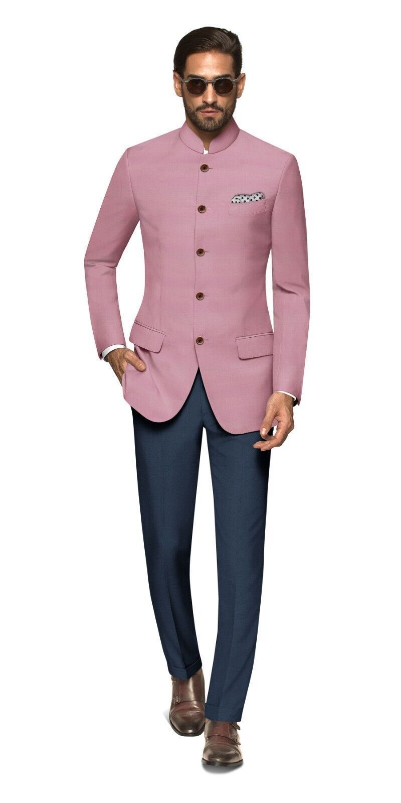 Indian Pakistani Jodhpuri Suit Wedding Partywear Pink Coat pant Suit for Men