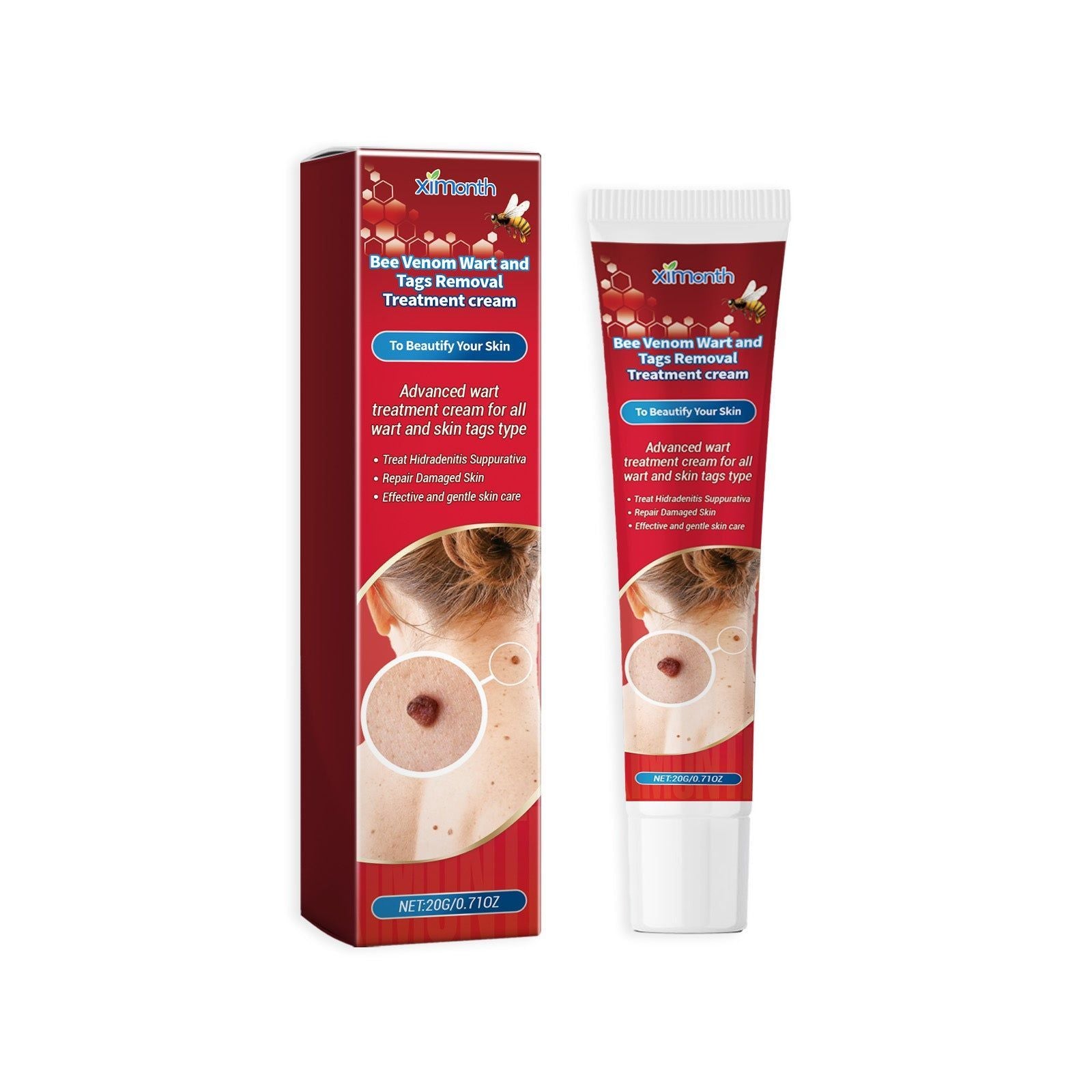 Bee Venom Wart Removal Cream, Skin Lightening, Gentle Wart & Skin Tag Treatment ,20g
