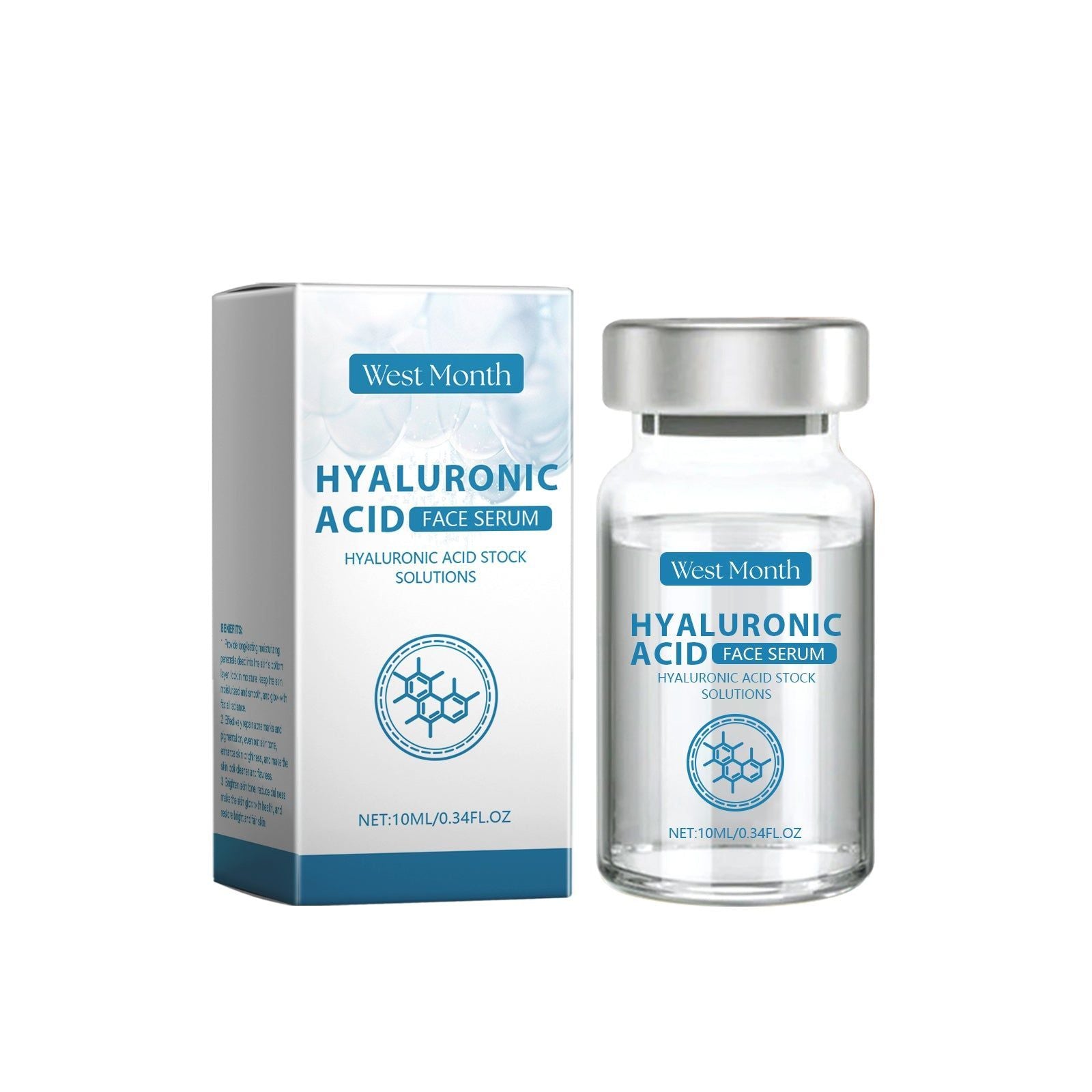 Hydrating Hyaluronic Acid Serum for Facial Care, Brightening, Anti-Aging, Moisturizer ,10ml/box