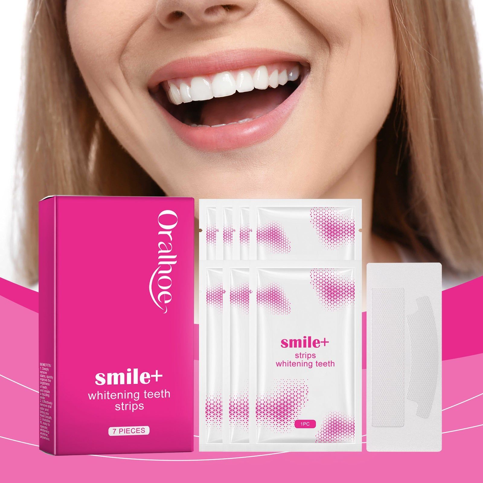 Brighten Your Smile with Portable Dental Care Teeth Whitening Strips, Safe and Effective ,7 pieces
