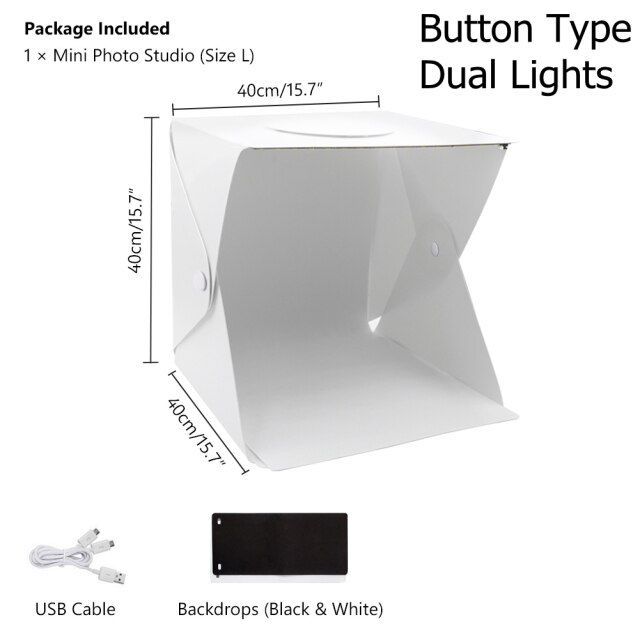 Folding LED Panels 20, 30, 40cm, Portable, Video Box for Photo, Lighting Studio