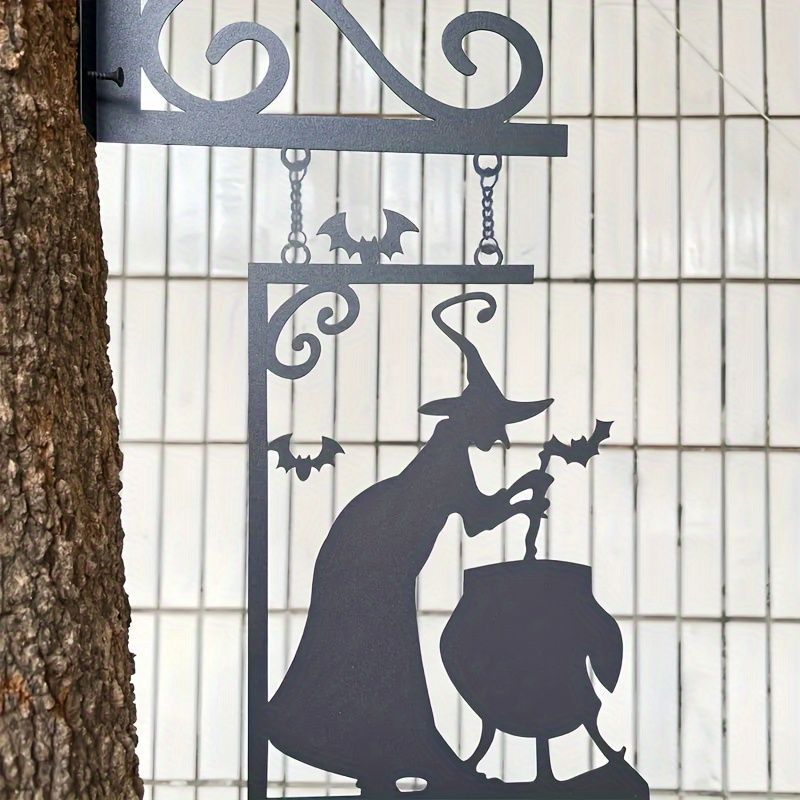Halloween Witch Wall Decoration Metal Silhouette Wall Art Hanging Decor