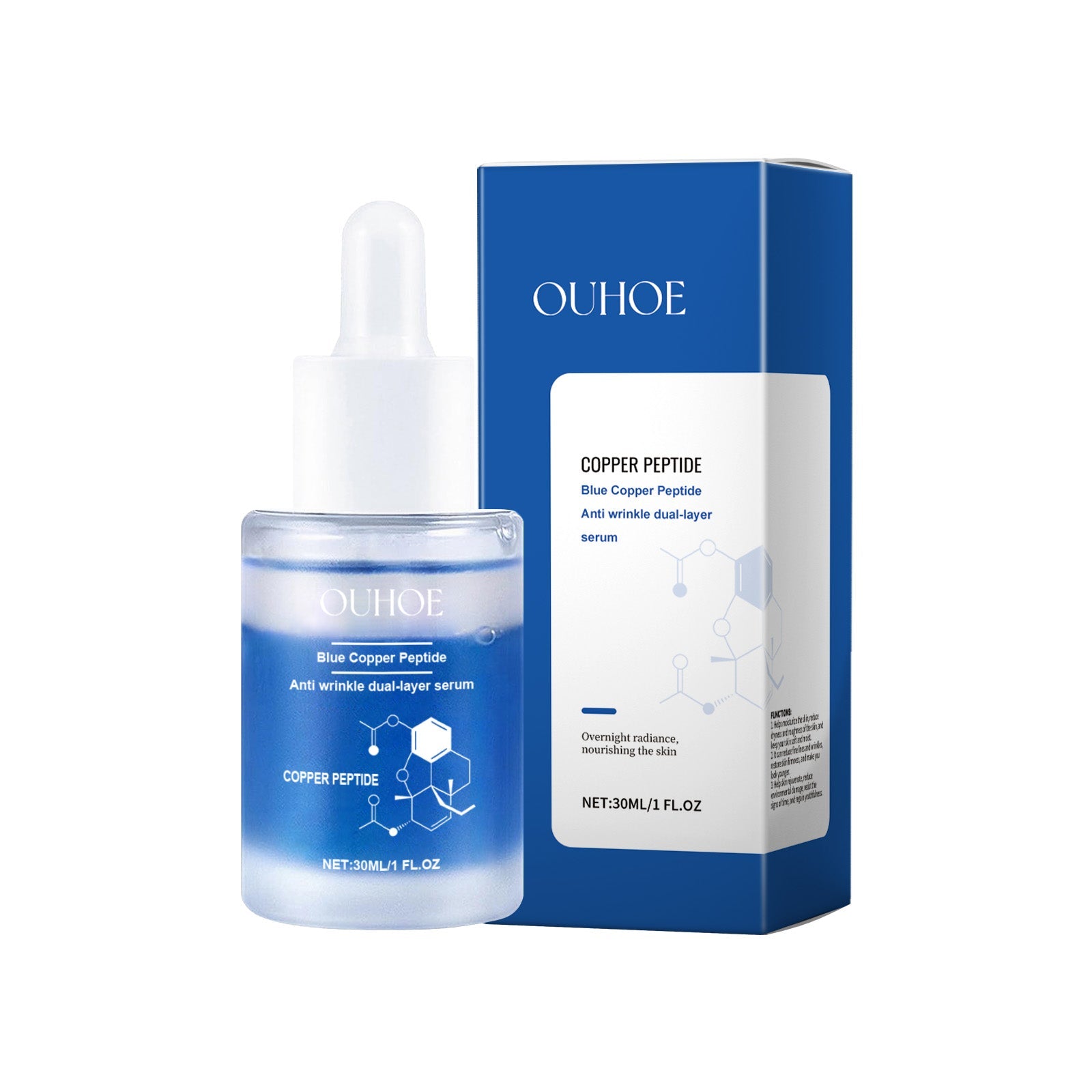 Blue Copper Peptide Facial Essence, Anti-Aging, Hydrating, Skin Firming, Brightening, Facial Care ,30ml