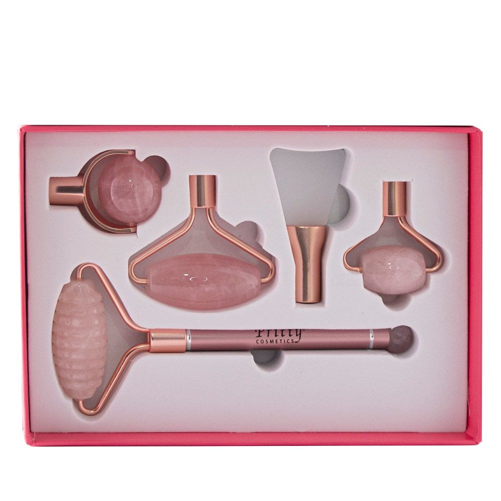 Pritty Face Roller Kit Rose Quartz, 5 In 1