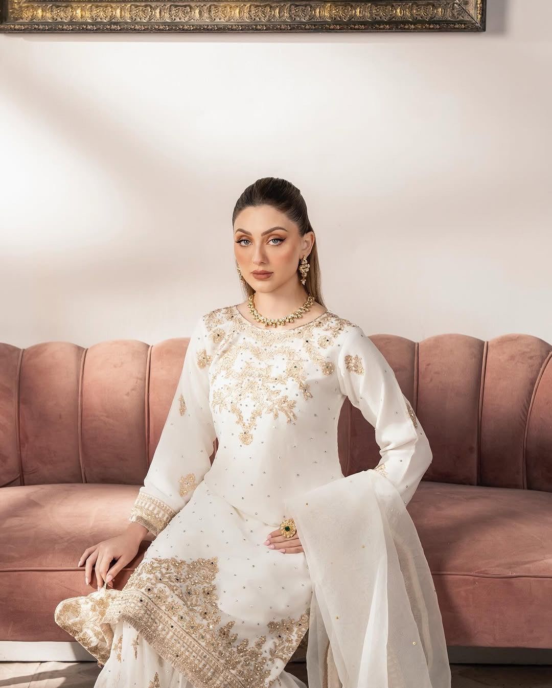Fab Zone Beautiful Top-Bottom And Dupatta With Heavy Embroidery Sequence Work