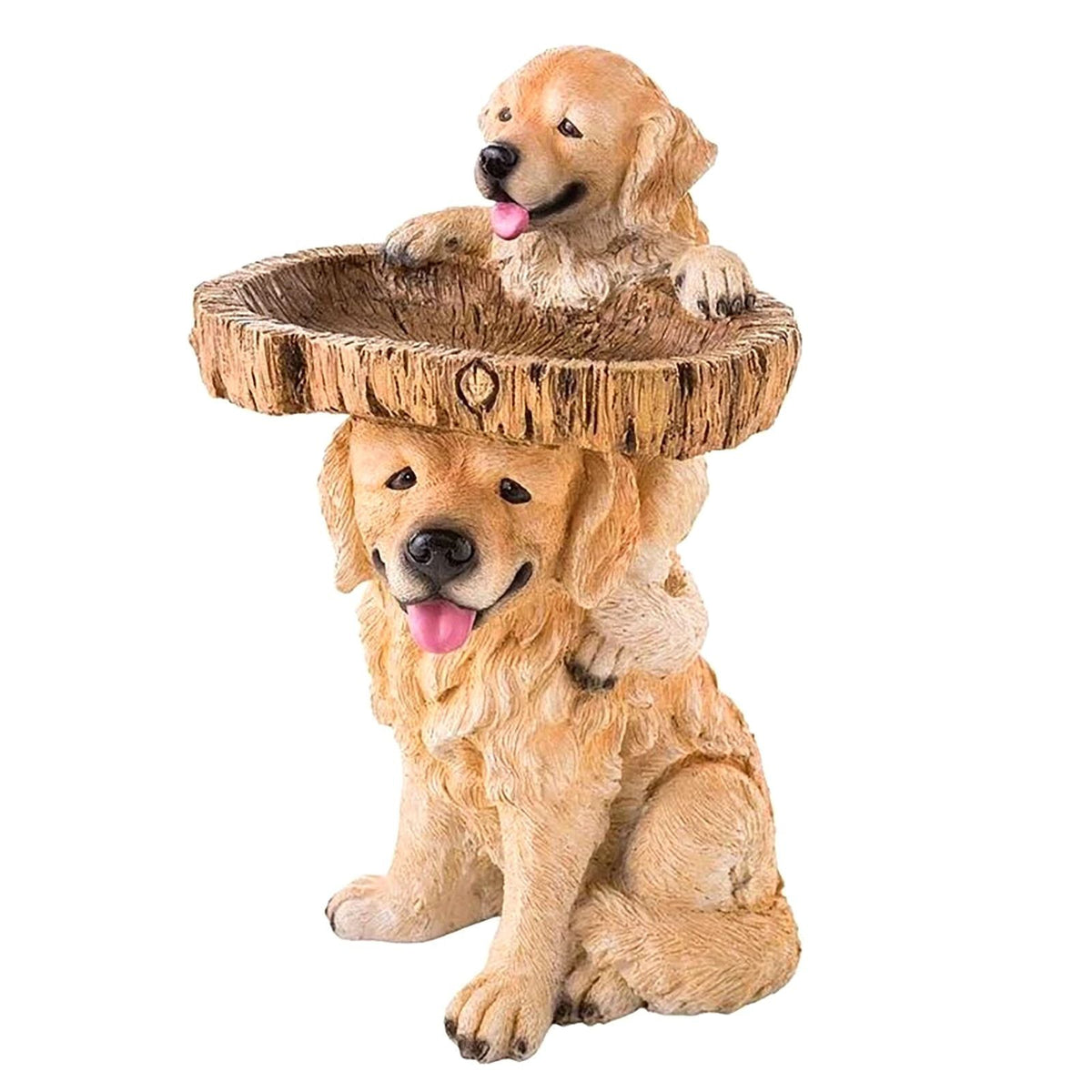 Bird Bath Feeders Bowl Garden Ornament Polyresin Handmade Decoration Outdoor