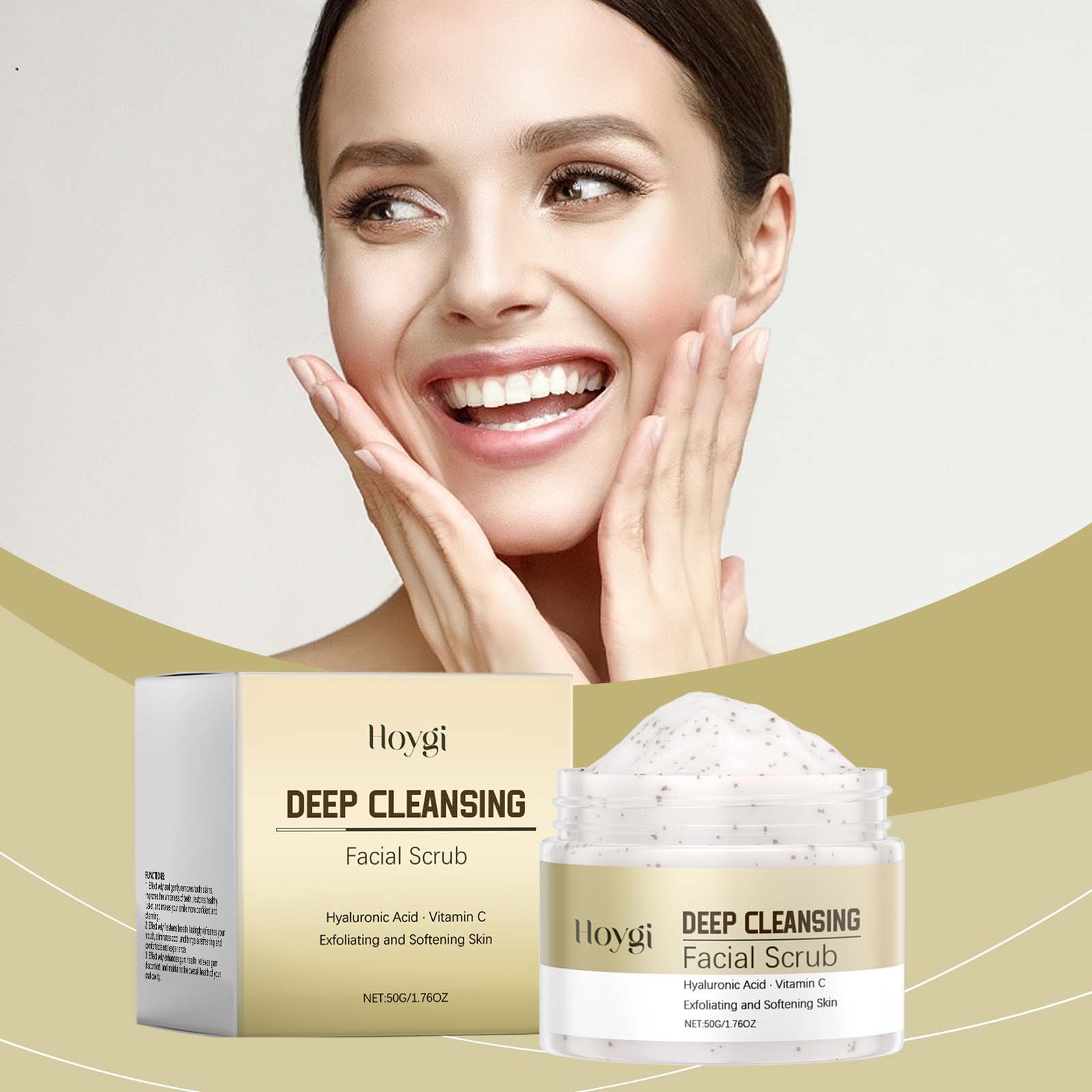 Deep Exfoliating Facial Cleanser, Pore Detox, Gentle Skin Rejuvenation, Moisturizing ,50g