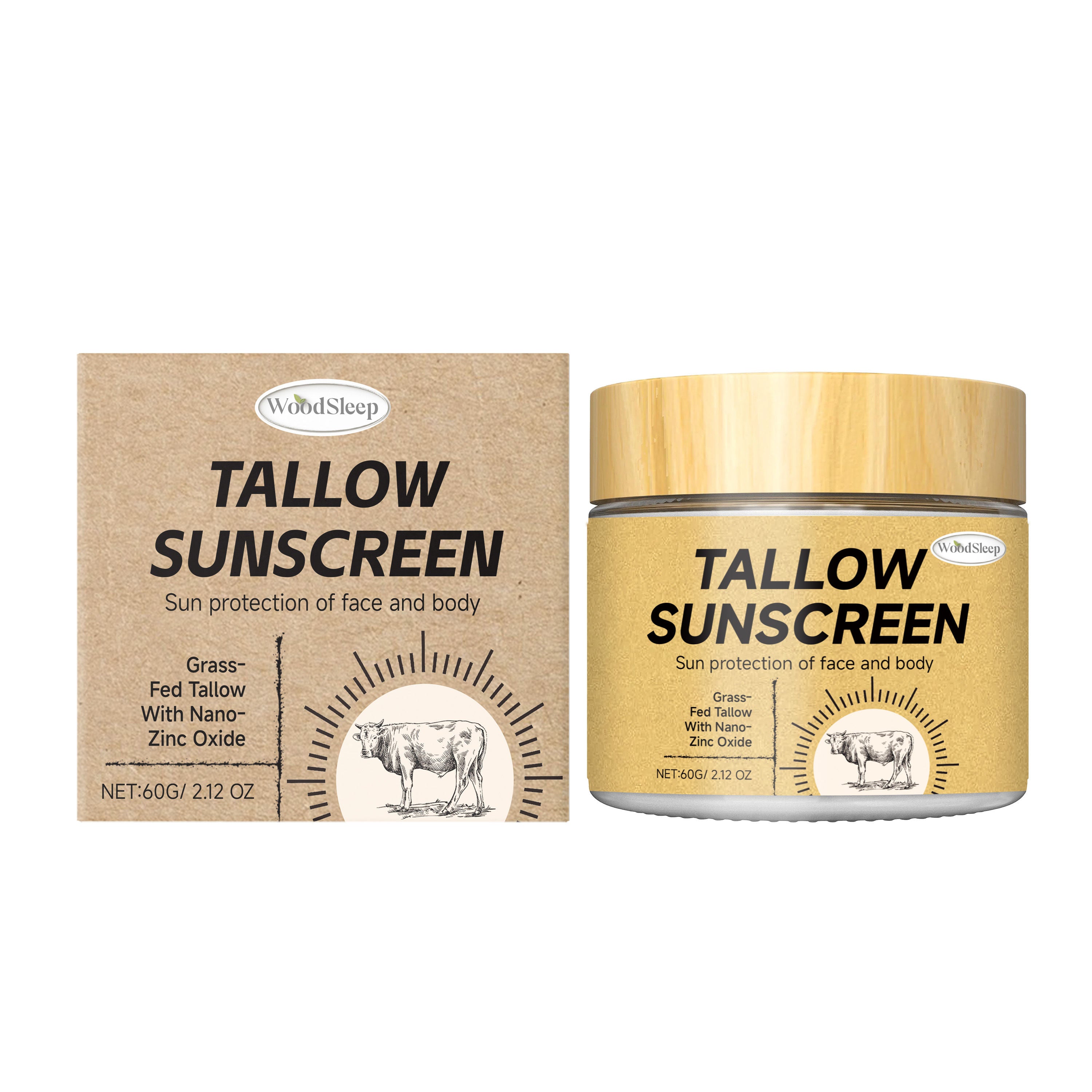 Beef Tallow Skin Protection Cream, UV Blocker, Outdoor Moisturizer, Natural Shield ,60g