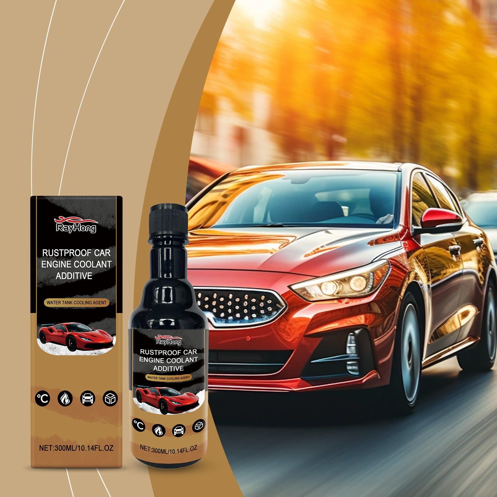 Boost Engine Life with Top-Rated Cooling System Protective Agent, Anti-Corrosion, Anti-Scaling, Automotive Protection ,300ml