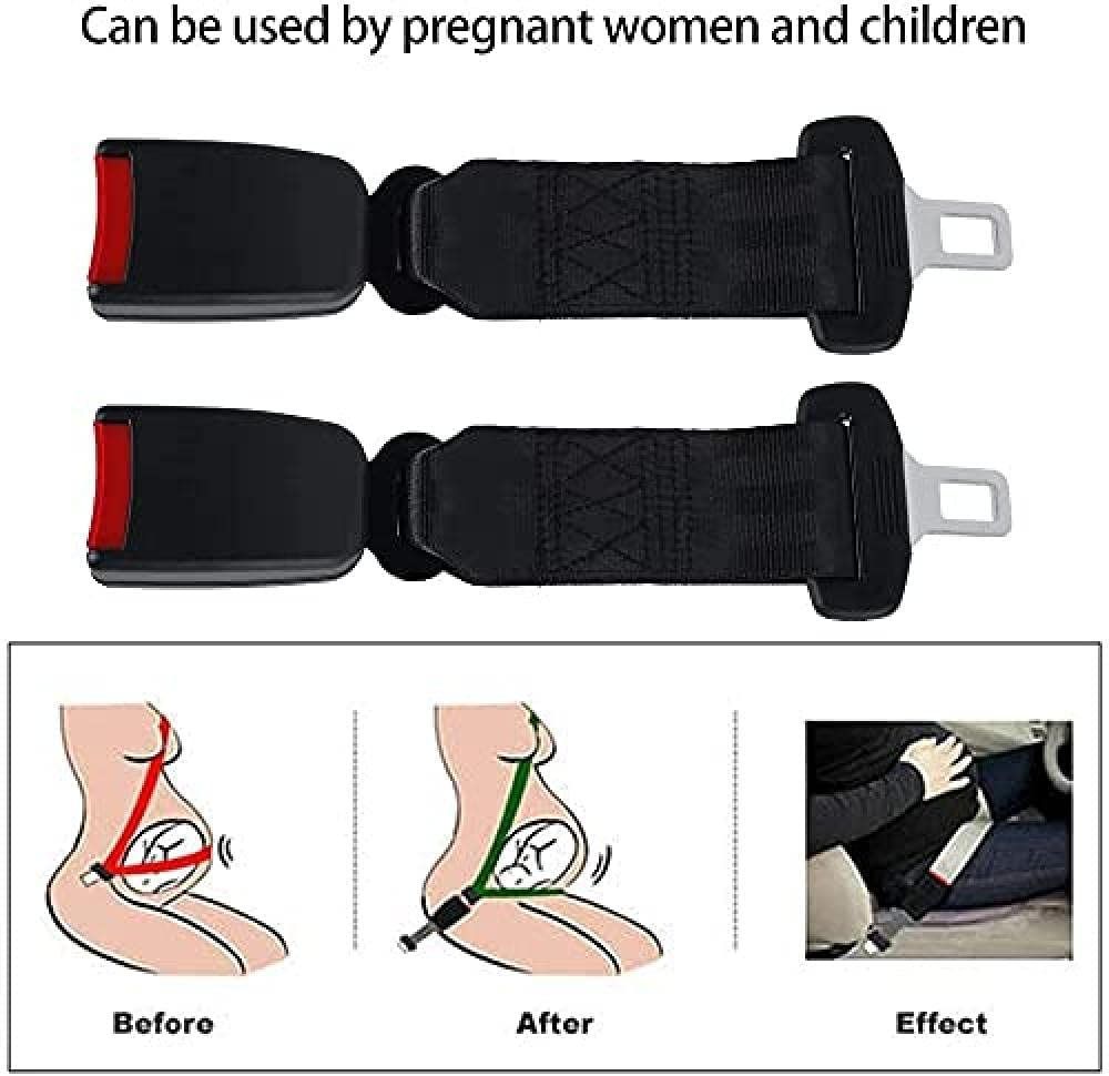 2 Pack Universal Car Seat Belt Extender Adjustable Seat Belt Extension Strap 23cm