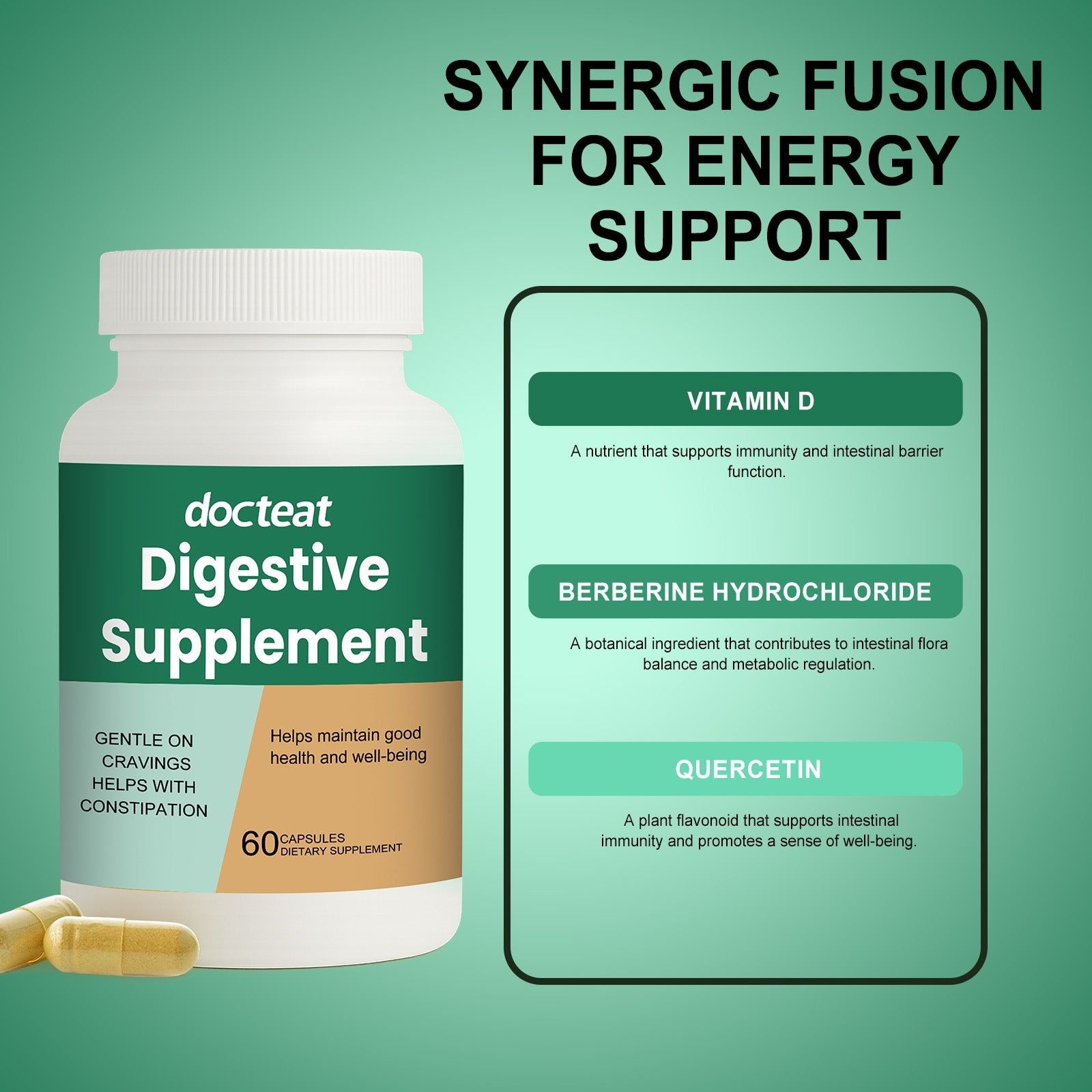 Boost Your Body Care, Intestinal Health Capsules, Improve Digestion, 60 Capsules ,60 capsules