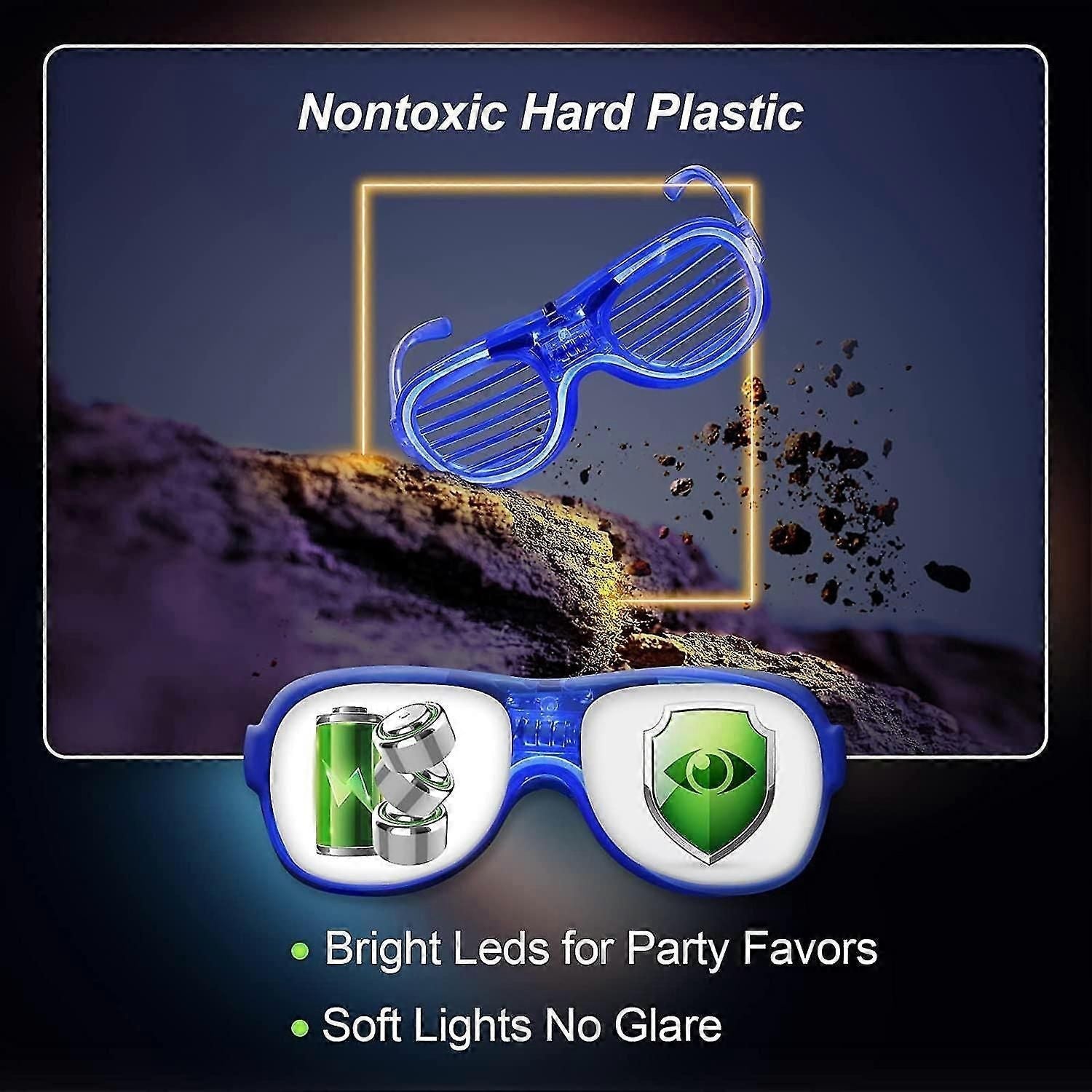 10pcs Light Up Glasses With 20 Glow Sticks, Led Glasses Glow In The Dark Party Supplies For Kids Adults, Neon Party Supplies For Birthday Party