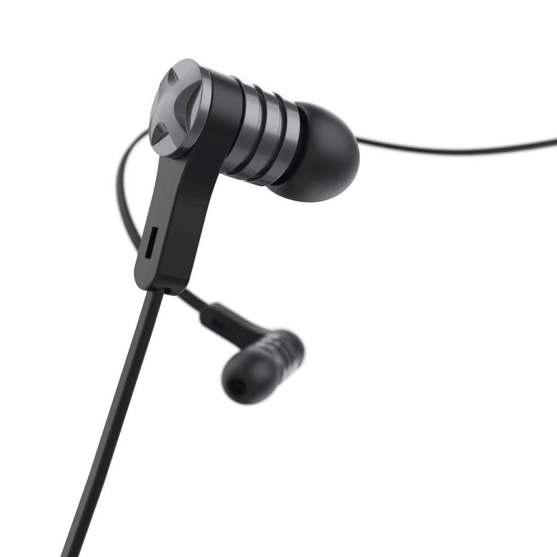 HAMA 184018  "Intense” headphones, in-ear, microphone, flat ribbon cable, black