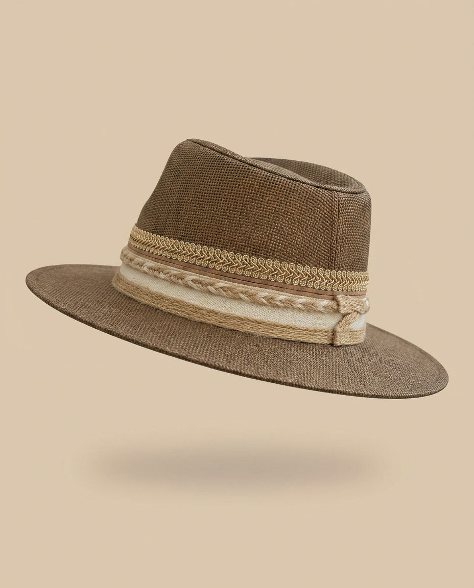 By Rita Raphael Brown Boho Straw Hat