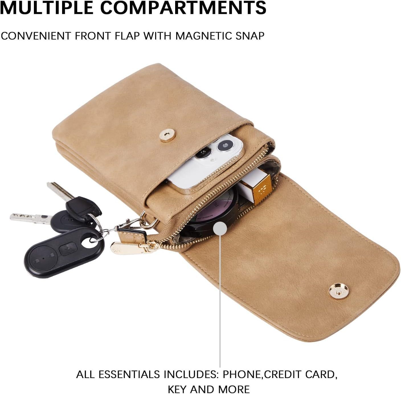 Mini Phone Bag Small PU Leather Crossbody Bag Cell Phone Bag Wallet Purses for Women