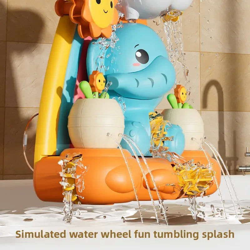 Children Water Play Toys Elephant Water Wheel Turntable Bathroom Shower Bathing Toys