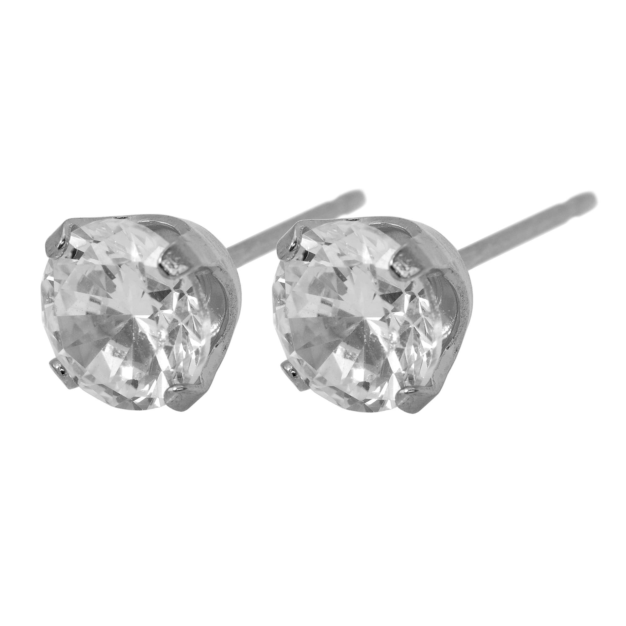 Caflon Fashion Sense White Stainless White Cubic Zirconia Earring