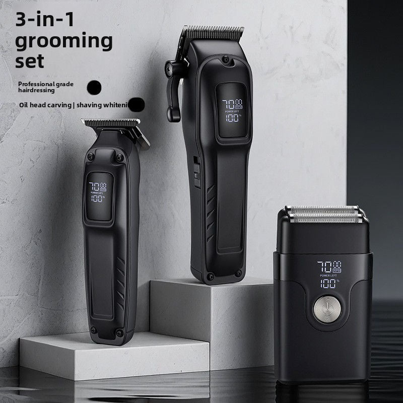 3-Piece Men's Hair Clipper & Shaver Kit