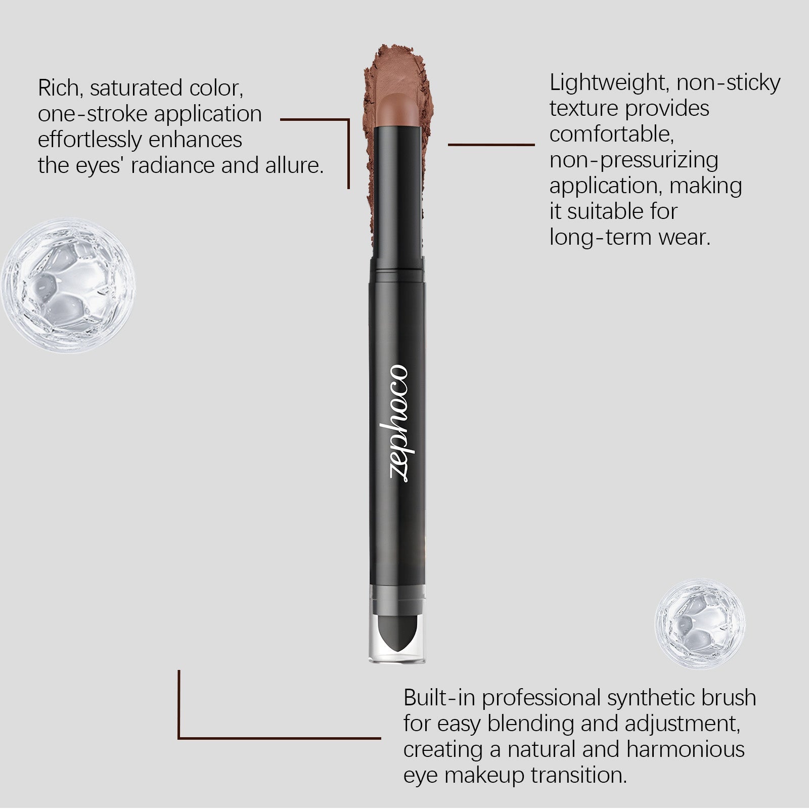 Caramel Eyeshadow Stick, Natural Color Development, Easy to Apply, Long-lasting Bright Eyes ,2g