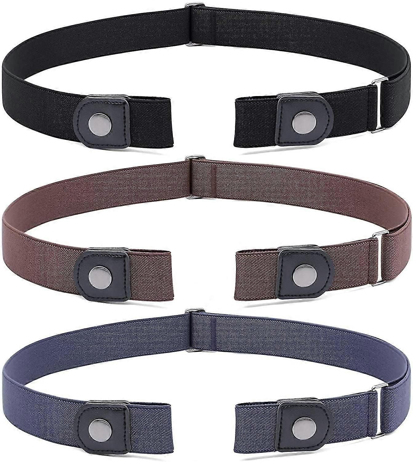 3 Pack No Buckle Invisible StretchElastic Belt For Women