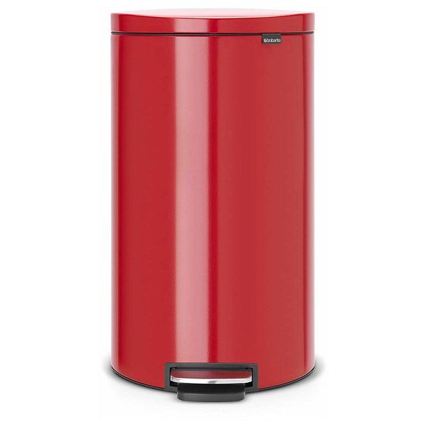 Brabantia 484988 FlatBack+PedalBin Silent,30L,Plastic Bkt Passion Red