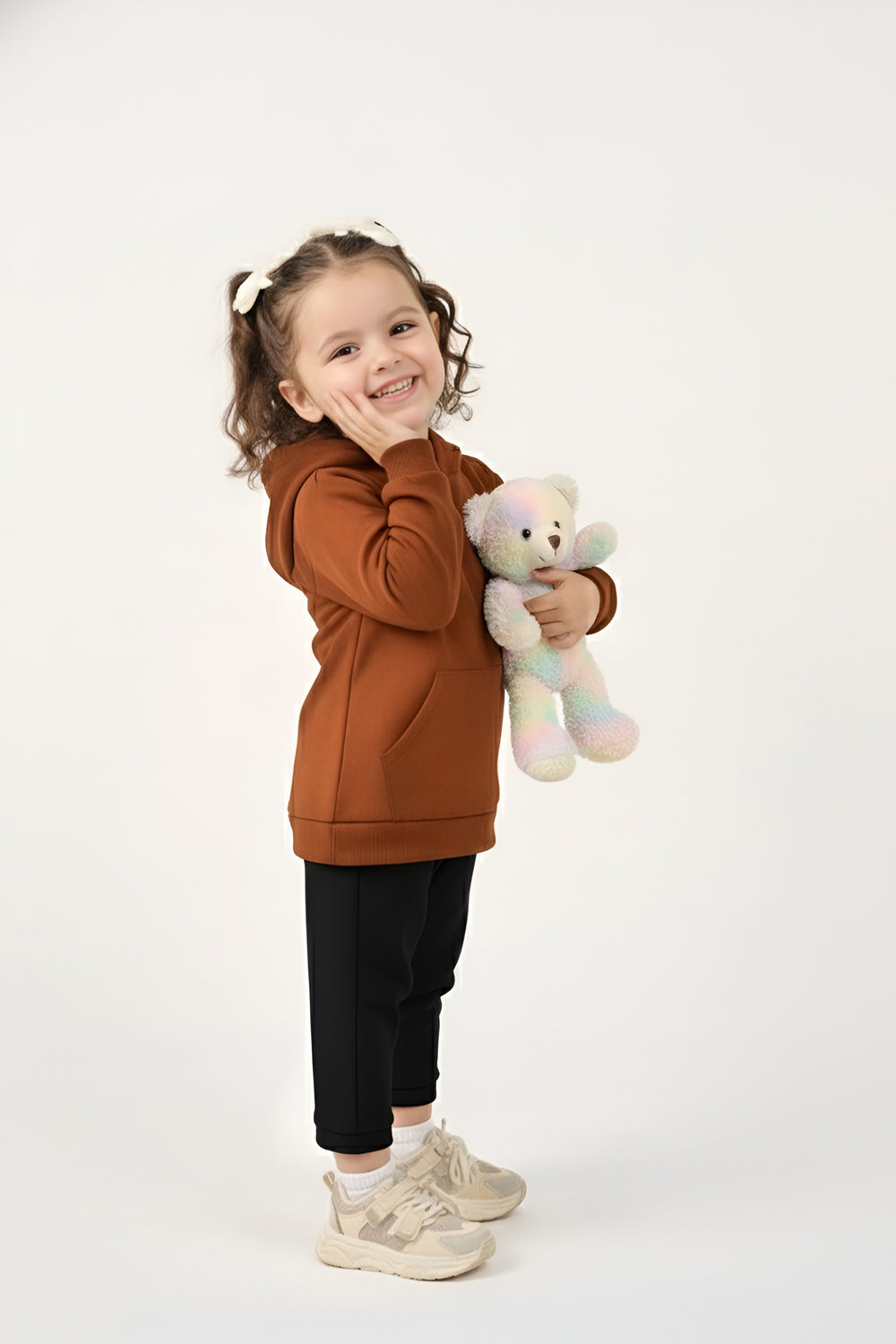 سترة أطفال كلاسيكية كبيرة الحجم من MULU - بني