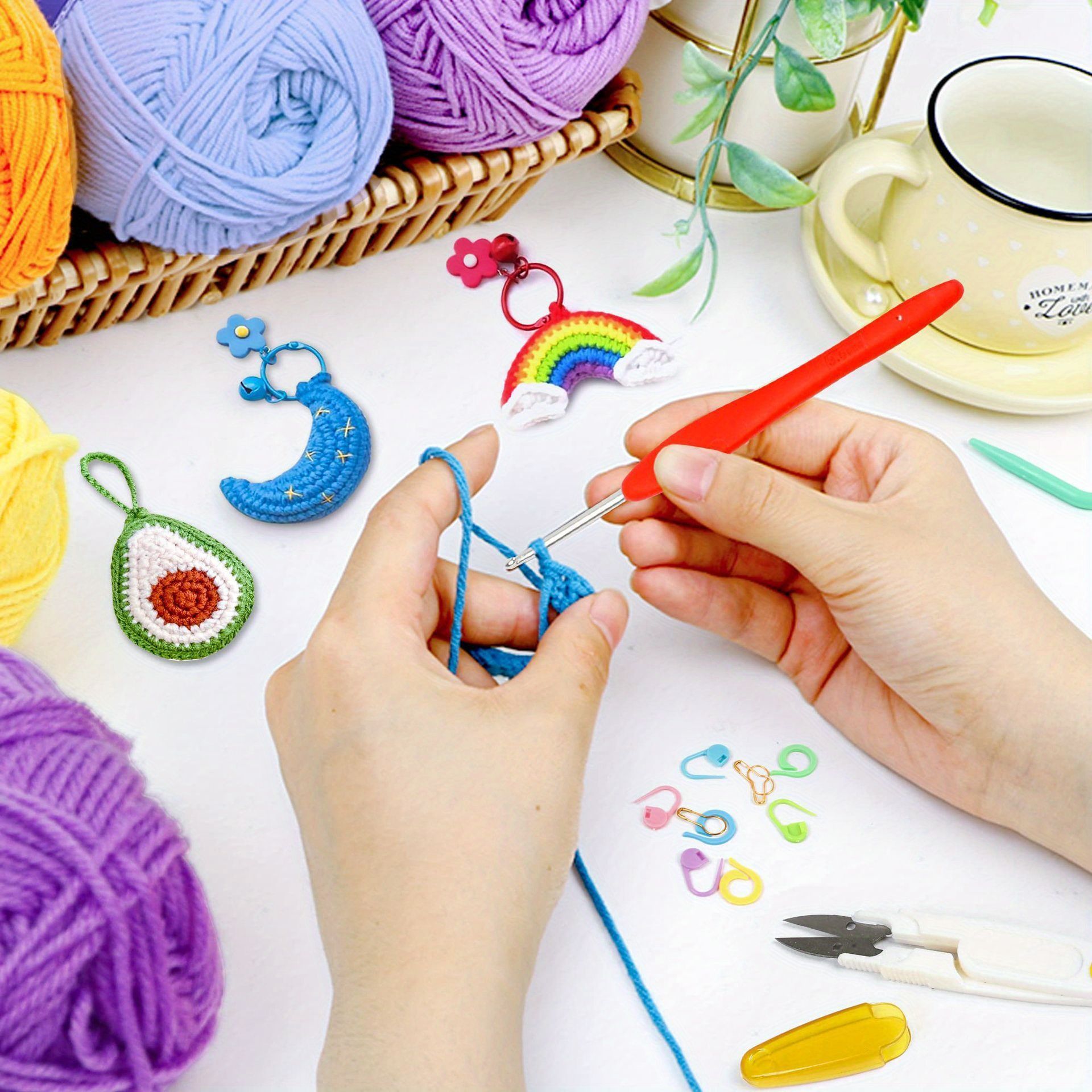 34pcs Yarn Skeins Set Crochet Kit with Hooks For Adults Beginner Professionals