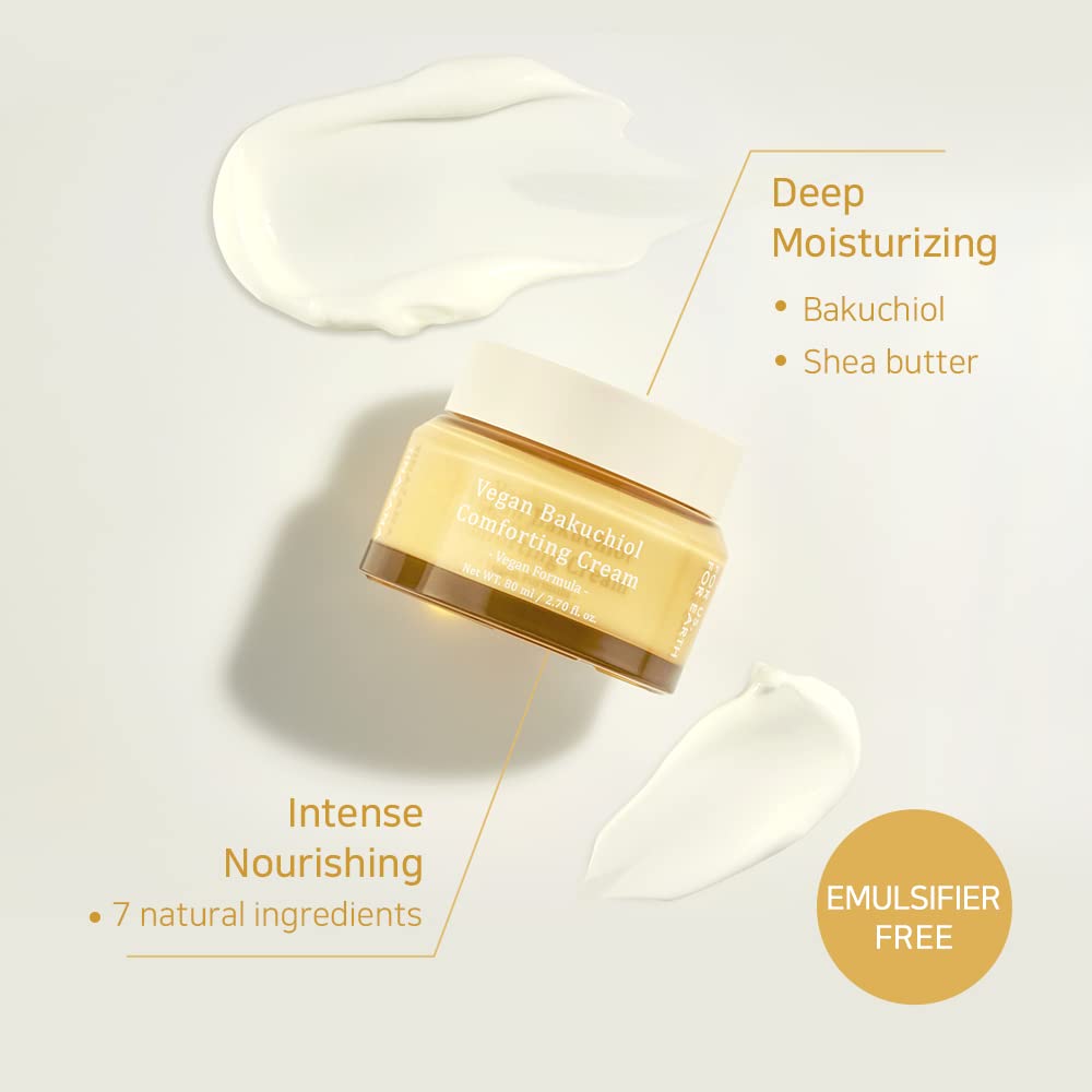 Tinazana Vegan Bakuchiol Comforting Cream, Soothing & Hydrating Retinol-Alike Moisturizer, 80ml