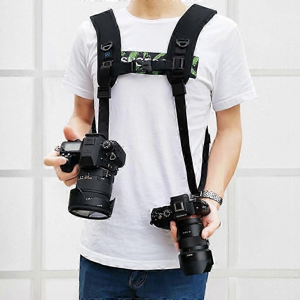 Nylon Double Camera Shoulder Harness Strap With Quick Release Plates