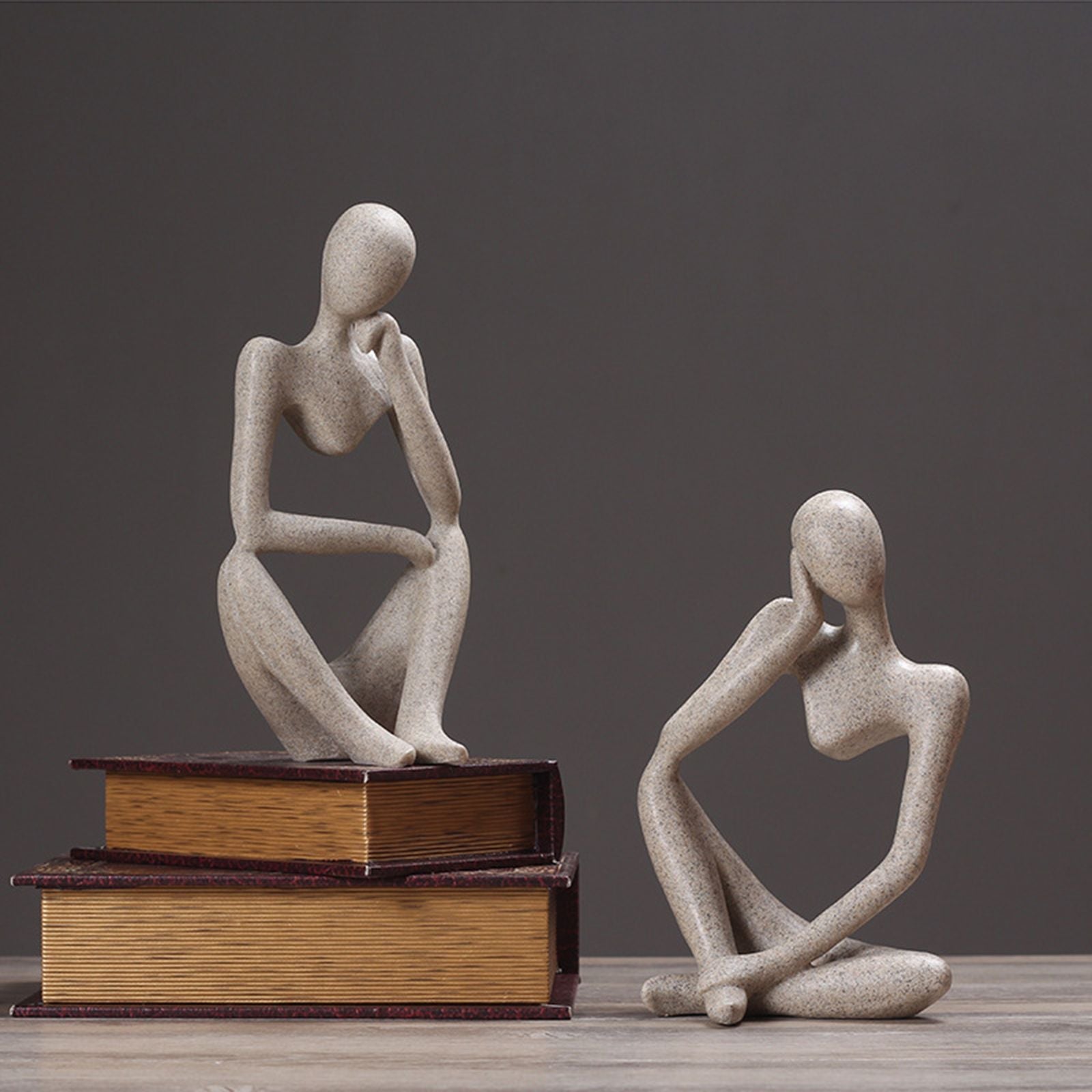 Sandstone Craft Desktop Decor Bookshelf Ornaments Abstract Thinker Office Resin Statues