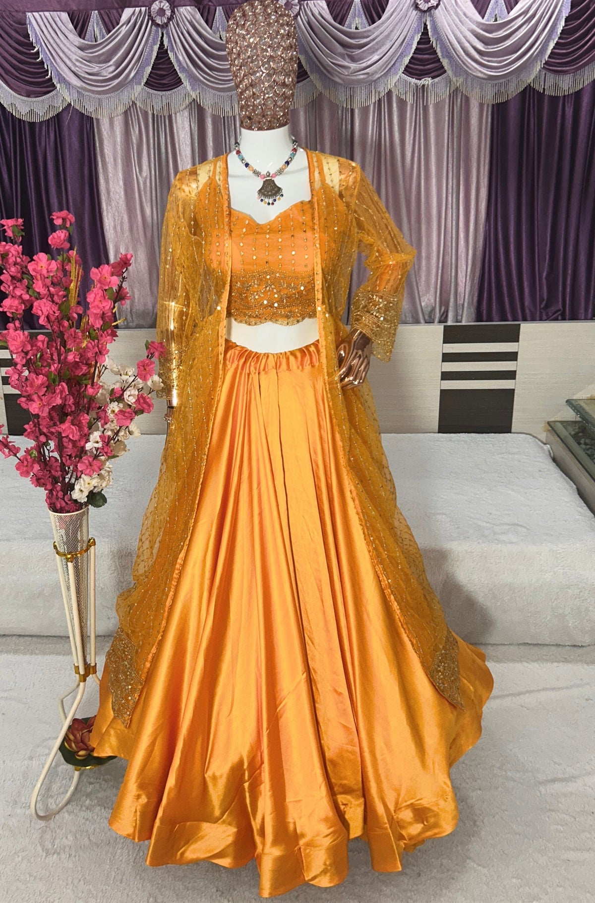 Fab Zone Designer Party Wear Look Suit Set With Embroidery Sequence Work