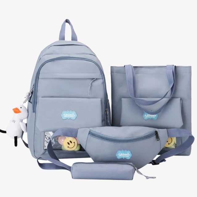 Large Capacity Four-Piece Set Schoolbag - Durable, Spacious Backpack for Kids & Students