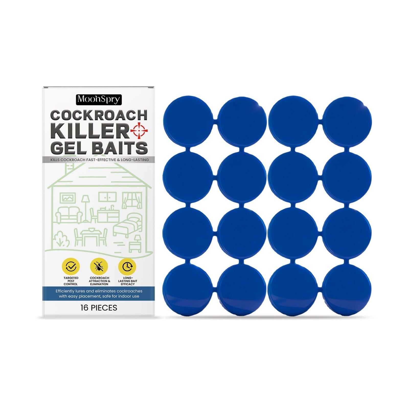 Effective Cockroach Bait for Household Cleaning, Eco-Friendly Pest Control Solution ,16pcs