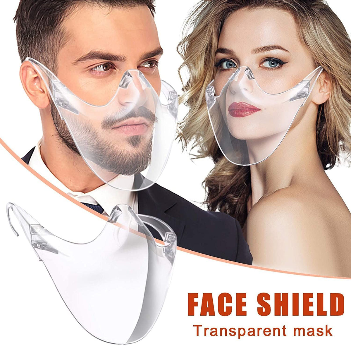 Clear Face Mask Transparent Face Shield Durable Protective Mask Washable Reusable Mouth Cover