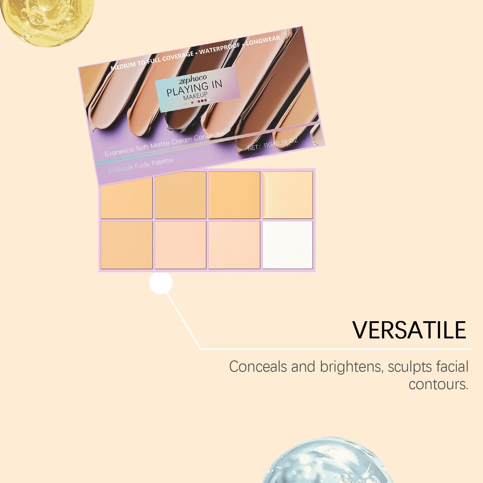 Concealer, Light Matte Finish, Waterproof, Flawless Skin, Natural Look ,11g