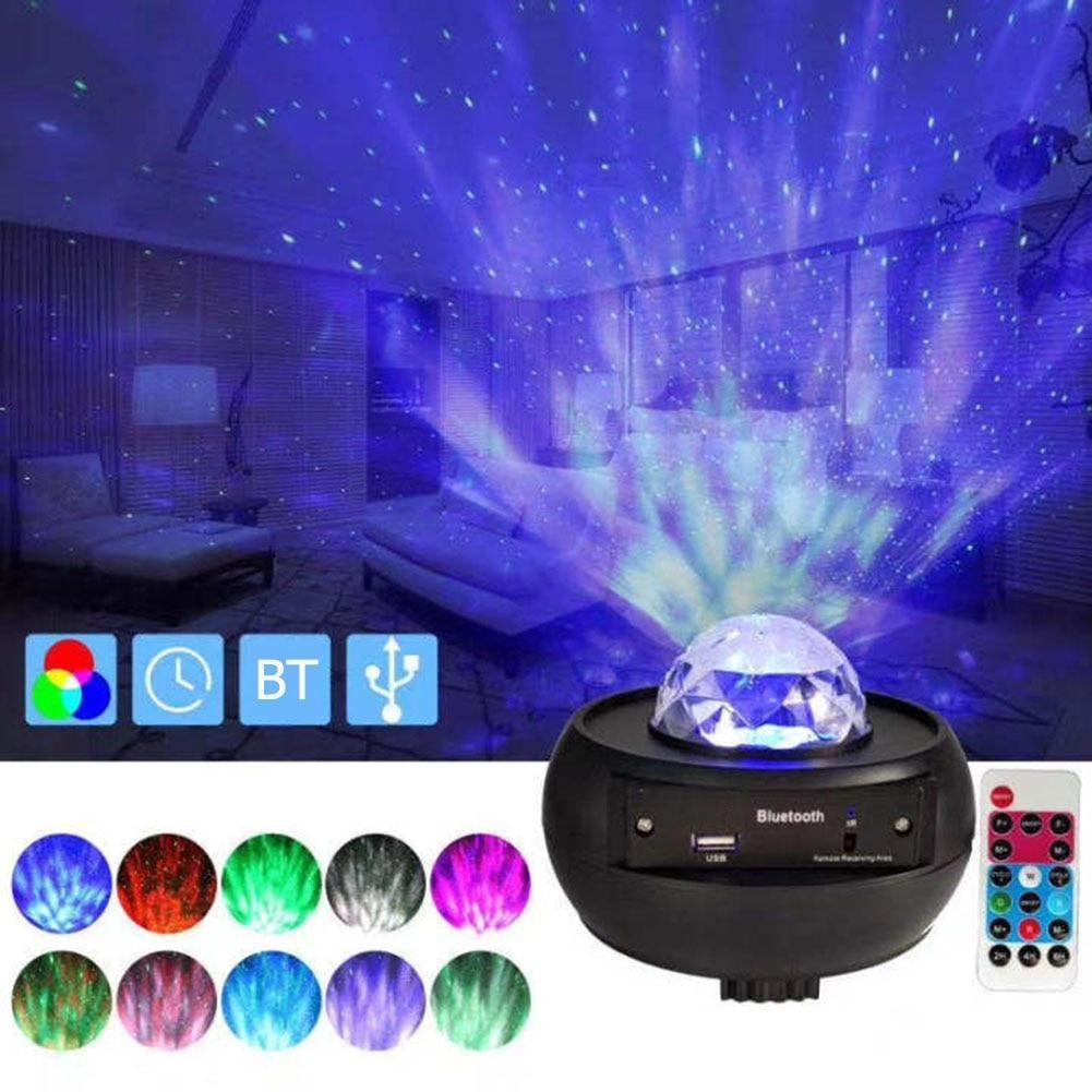 LED Star Light Projector  BT Music Player Galaxy Starry Night  Ocean Wave Lamp