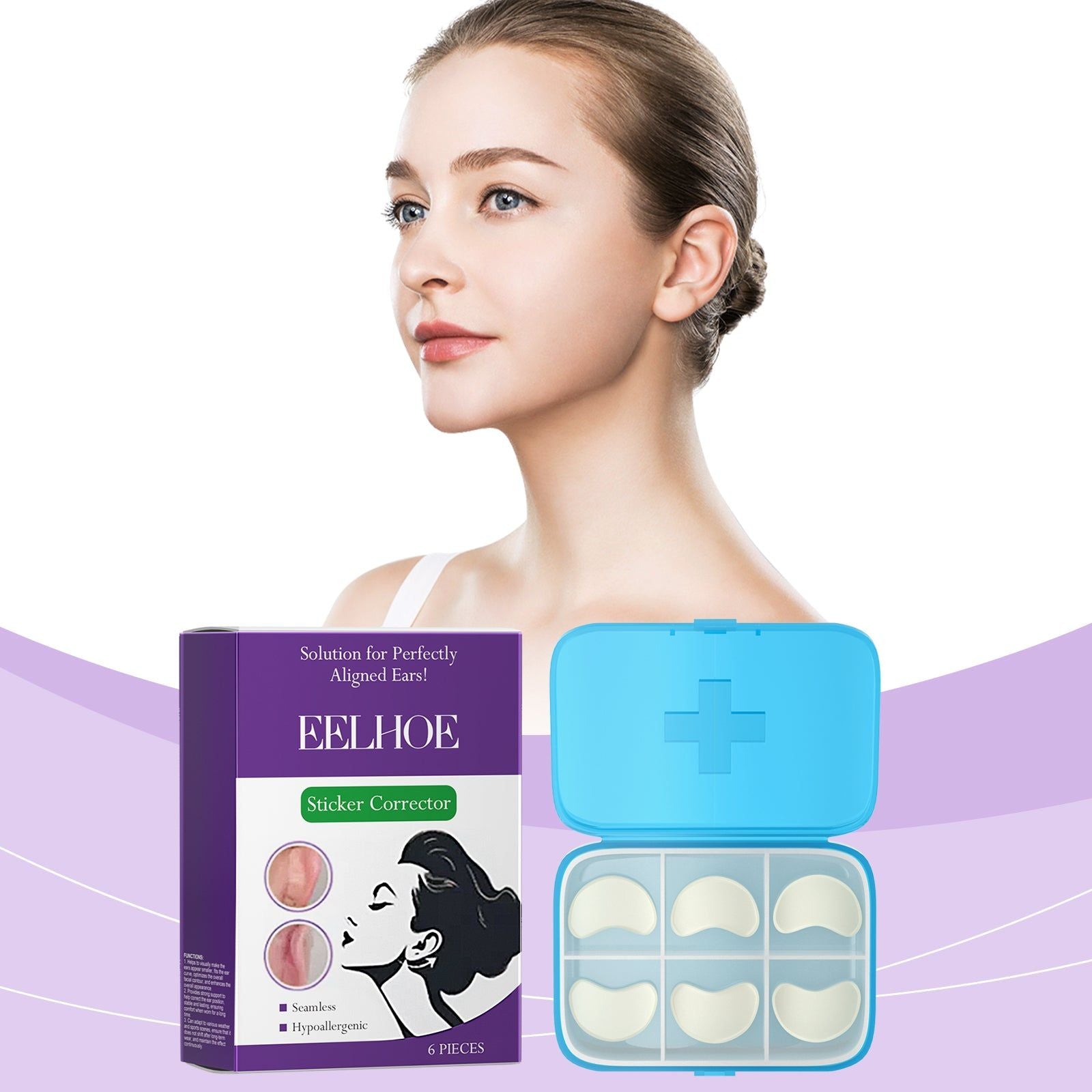 Contour Ears Enhancer, Invisible Support, Breathable Fit, Nano Glue, Easy Adjustment ,6 pieces