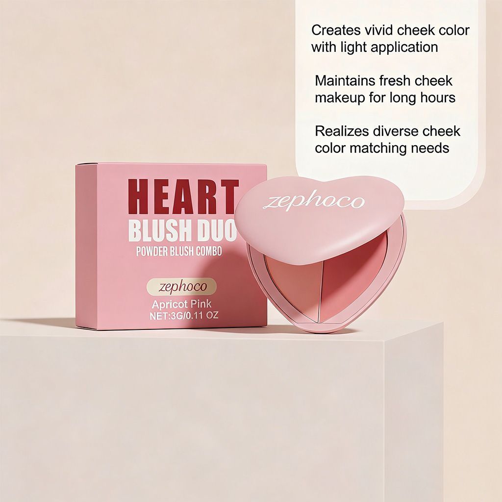 3g Heart Shape Blush with Smooth Blend and Natural Glow