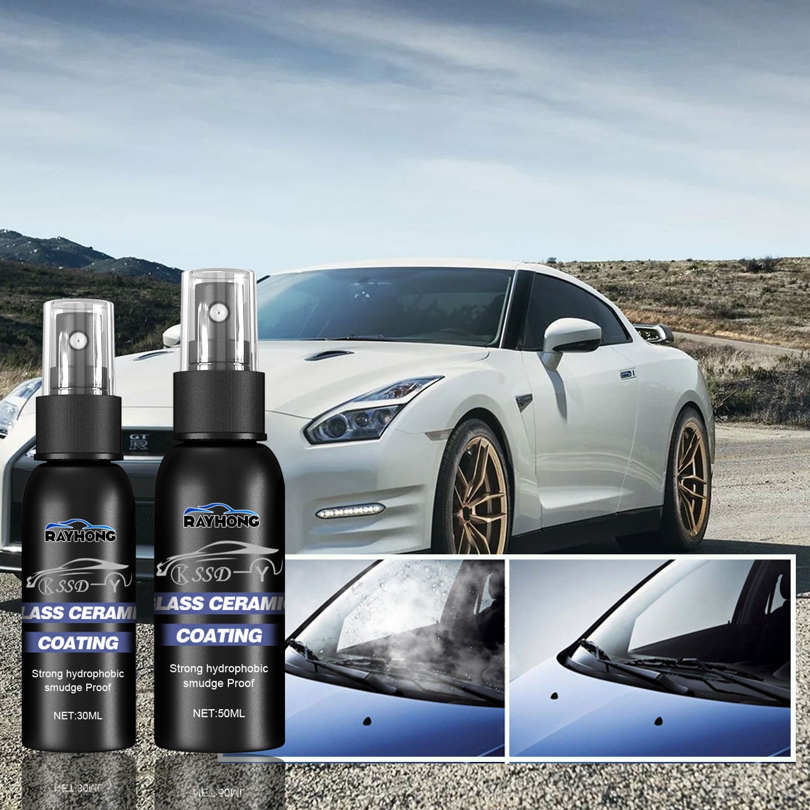Boost Visibility with Car Windshield Repellent, Water-Repelling, Anti-Fog, Long-Lasting ,30ml