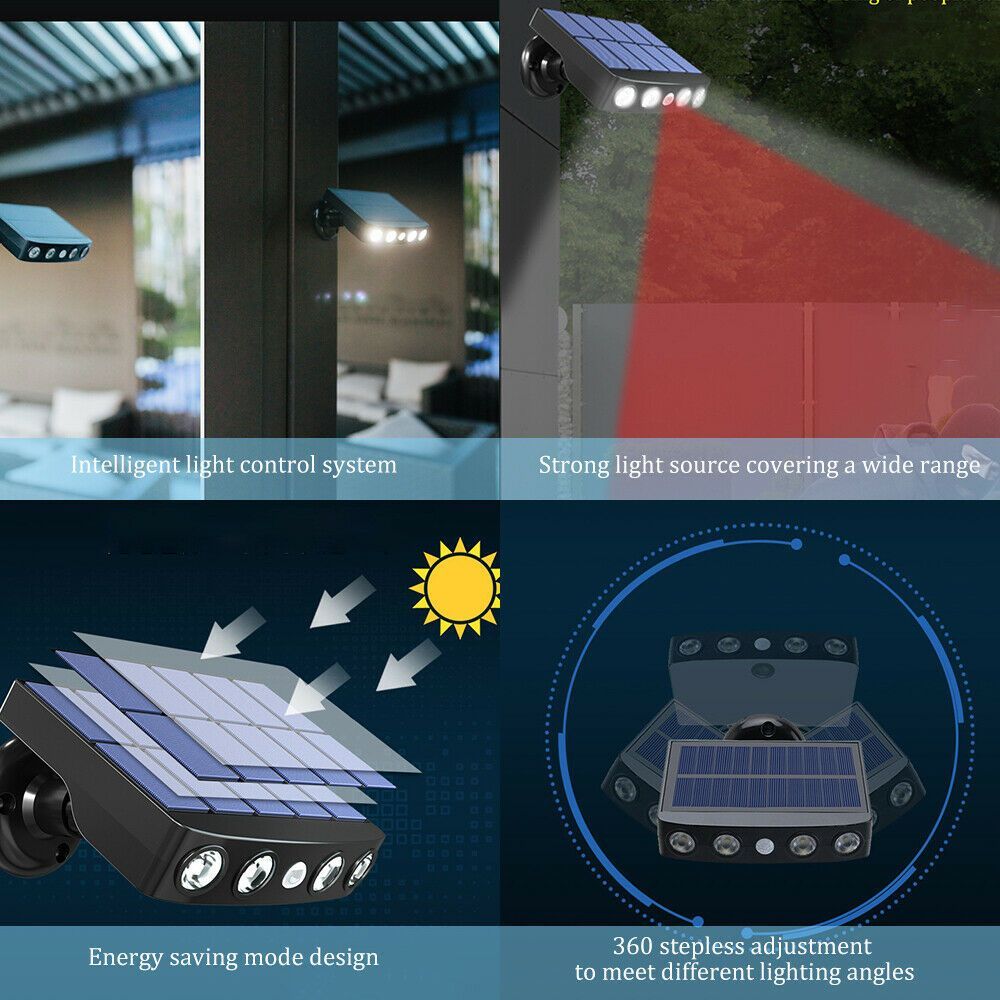 Rotatable Solar Wall Light Motion Sensor LED Lamp Outdoor  Garden Waterproof Spotlights