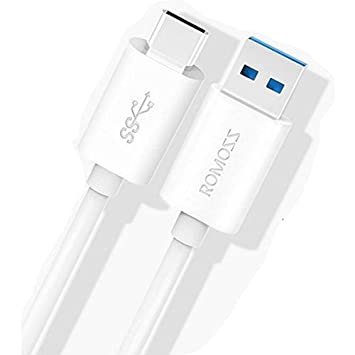 كابل USB عالي السرعة من نوع C بطول 1 متر و3.0 أمبير من ROMOSS CB31 لشحن ومزامنة OnePlus 2 والهواتف الذكية/MacBook الجديد بسرعة تصل إلى 5 جيجابت في الثانية