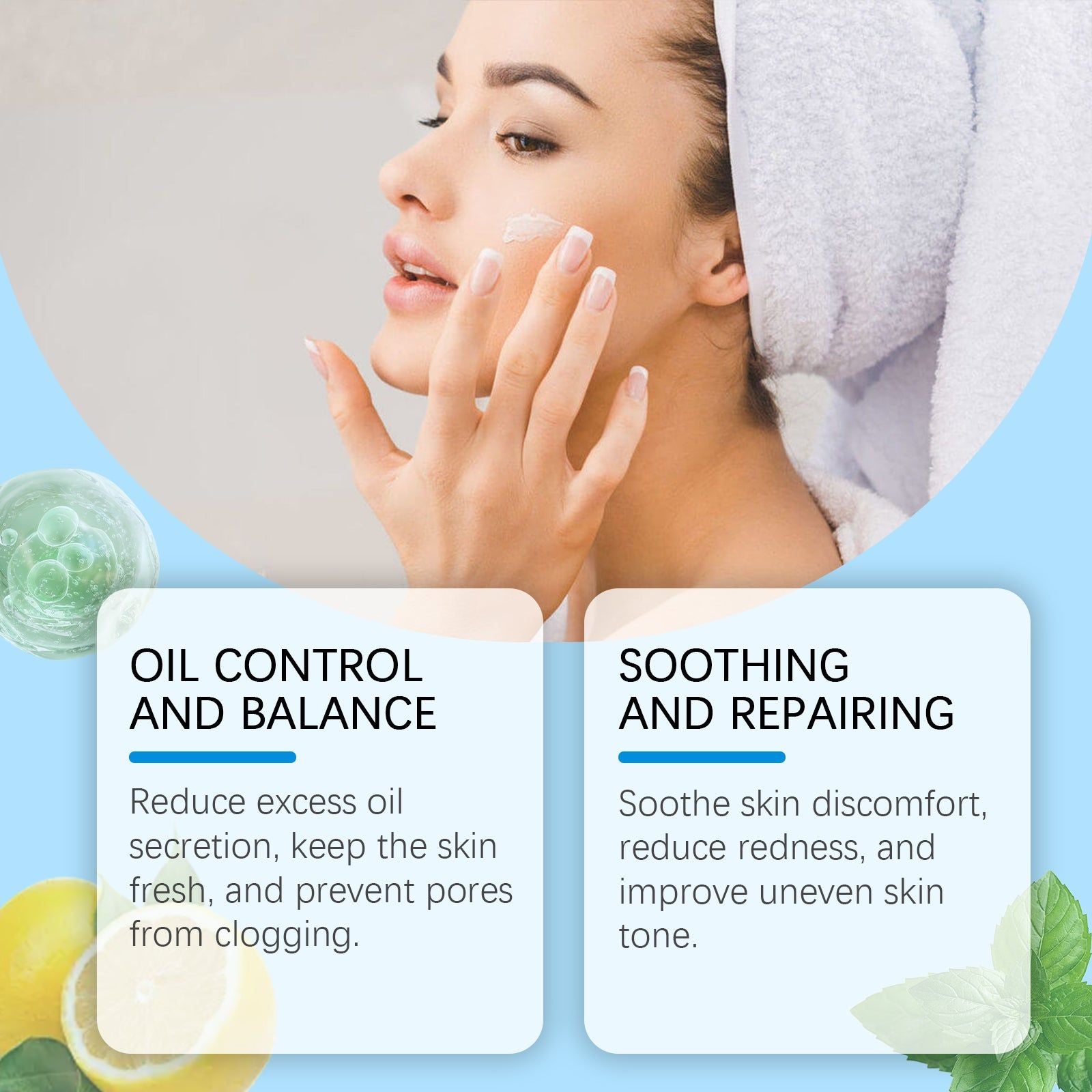 Azelaic Acid Facial Care Cream, Acne & Oil Control, Gentle Hydrating, Clear Skin ,30ml