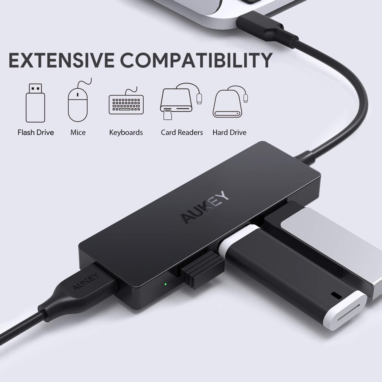 Aukey CB-C64 USB-C to 4-port USB3.0 A Hub