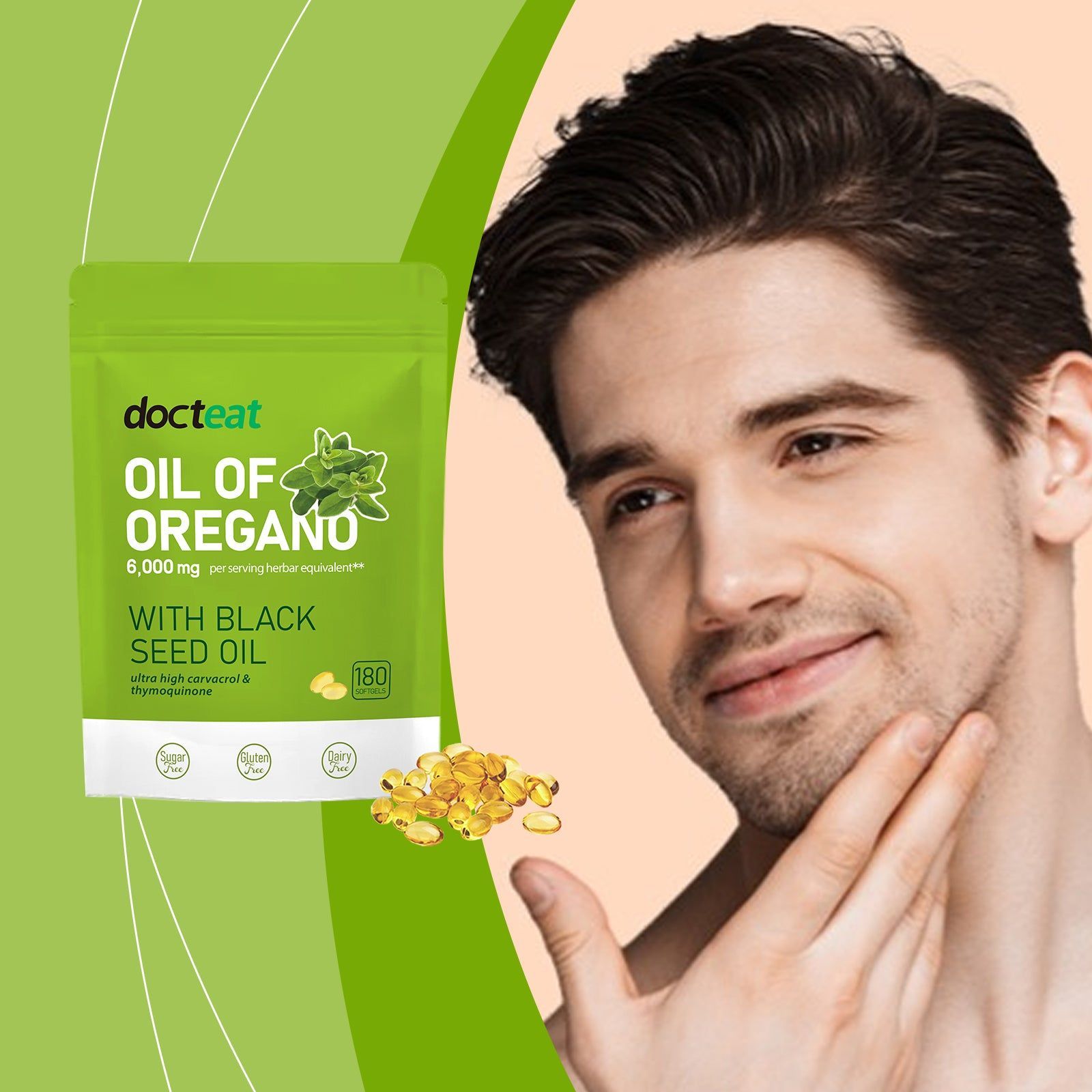 Boost Your Body Care with Oregano Oil Capsules, Natural Vitality & Immune Support ,180softgels