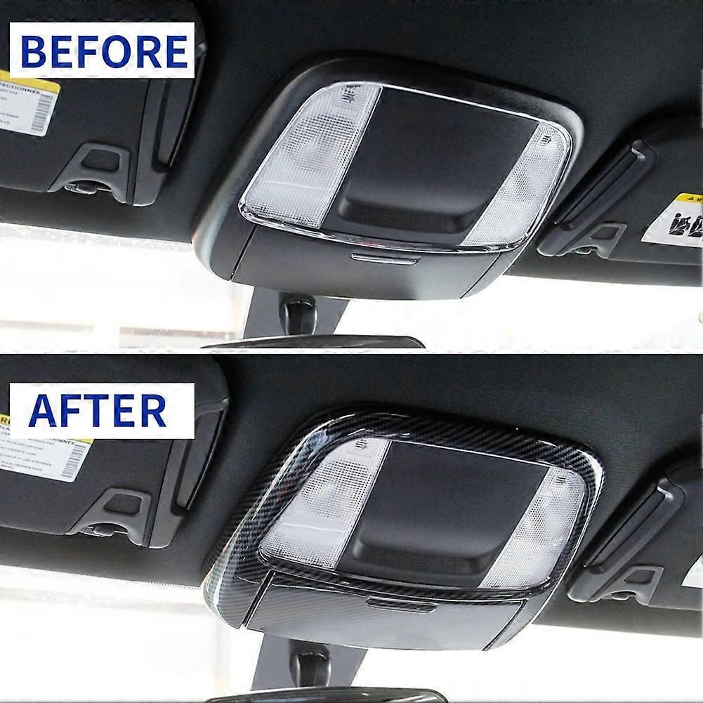 Carbon Fiber Roof Reading Light Lamp Cover Trim Kit for Dodge Charger 2011+/Chrysler 300 2015-2021
