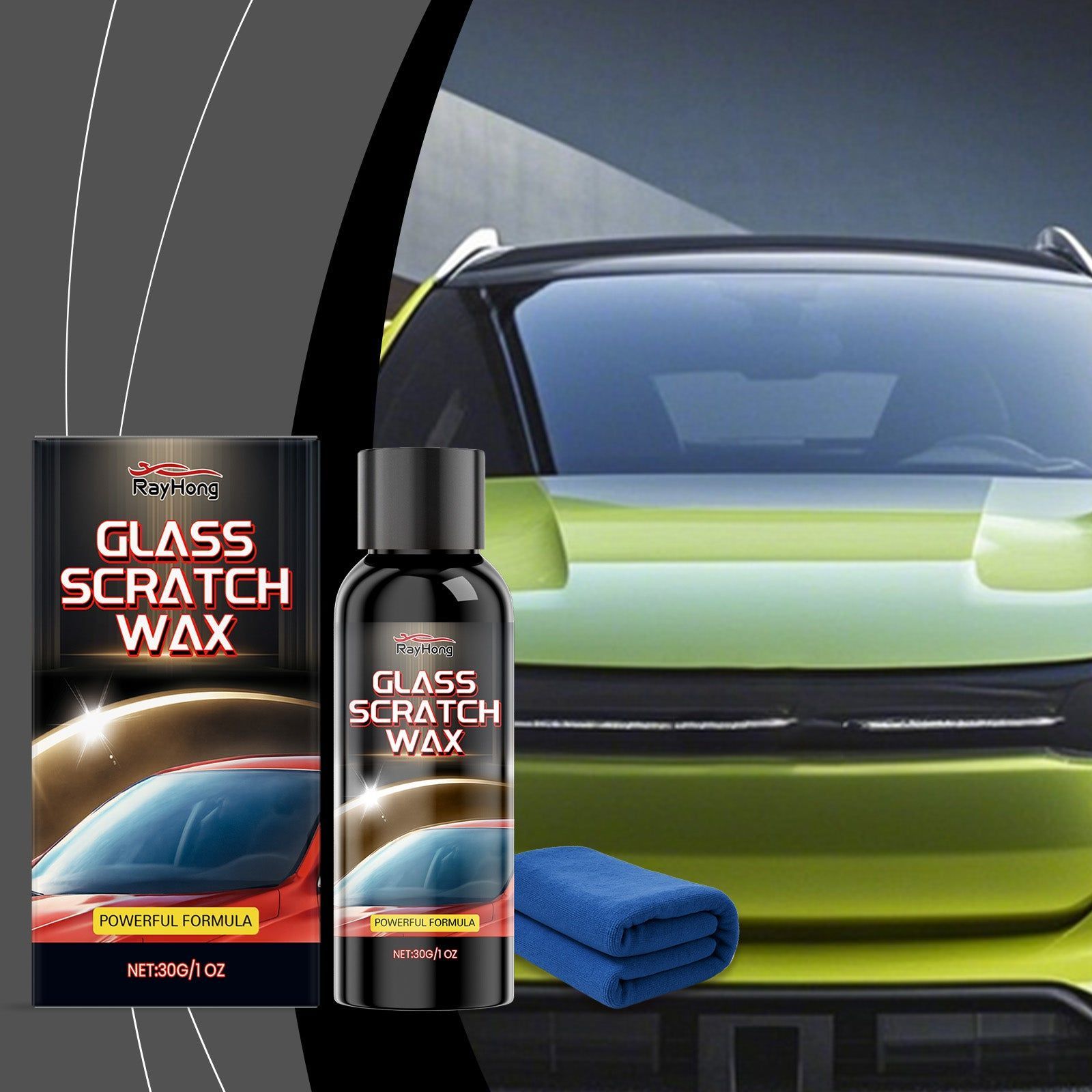 Car Window Scratch Care Agent, Remove Scratches, Improve Clarity, Long-Lasting Shine ,1 set