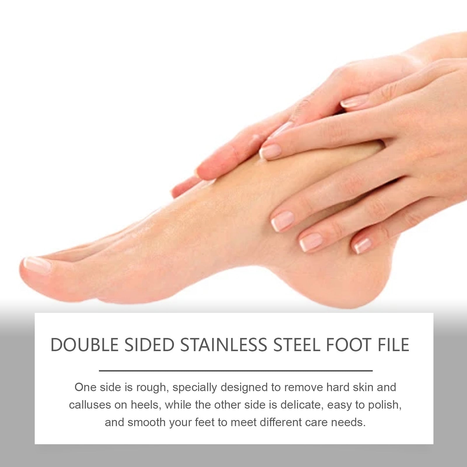 Callus Removal Foot File, Double-Sided Stainless Steel Pedicure Tool, Exfoliate & Smooth Feet ,1pcs