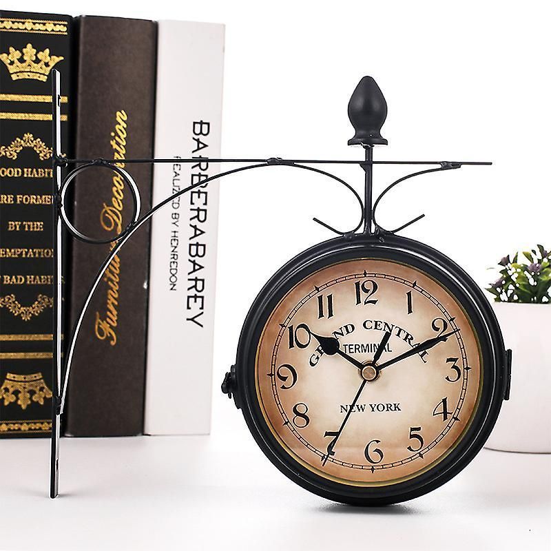 Double-sided Wall Clock - Station Clock Garden Clock zxin