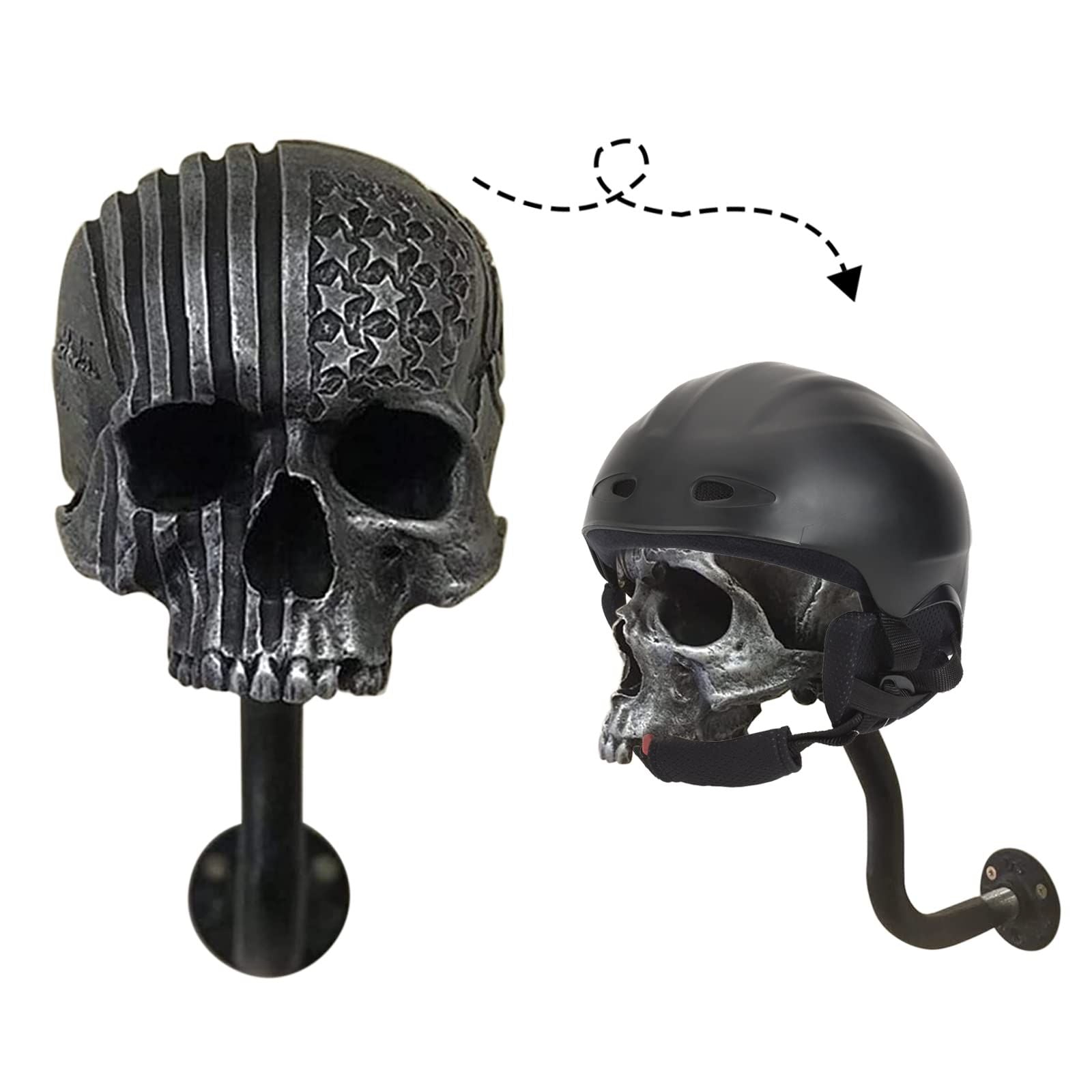 Motorcycle Skull Helmet Holder Skull Shape Helmet Holder Wall Decoration